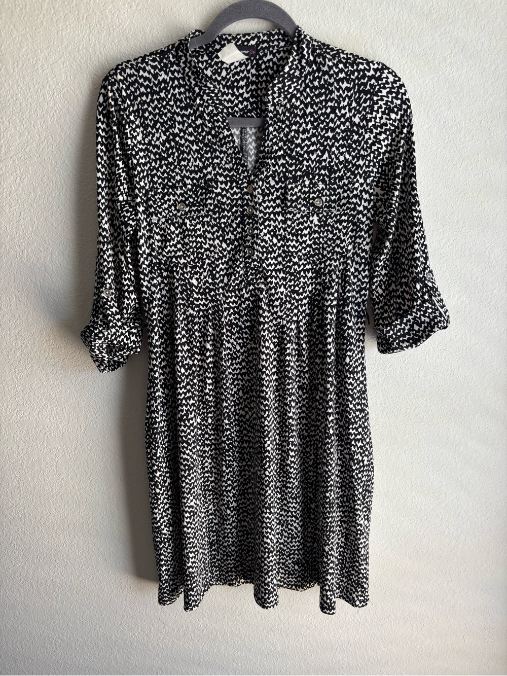 Black & White Patterned Women's Dress